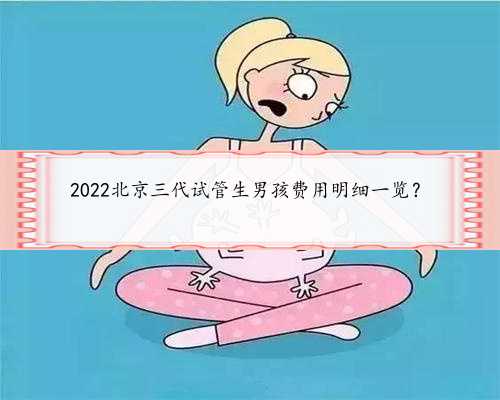 2022北京三代试管生男孩费用明细一览？